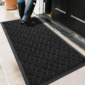 Yimobra Large Door Mat 47x24, All-Season Waterproof Doormat Outdoor Entrance, Heavy Duty Non-Slip Outside Door Mat for Garage Patio Proch Entryway Indoor, Easy Clean, Black
