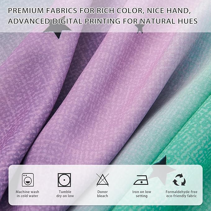 XiDi Purple Grey 84 inchs Long Curtains for Girls Bedroom, Kids Room Decoration Green Curtain, Nursery Blocking Light Curtains Room Darkening 52 inches Wide 1 Panel