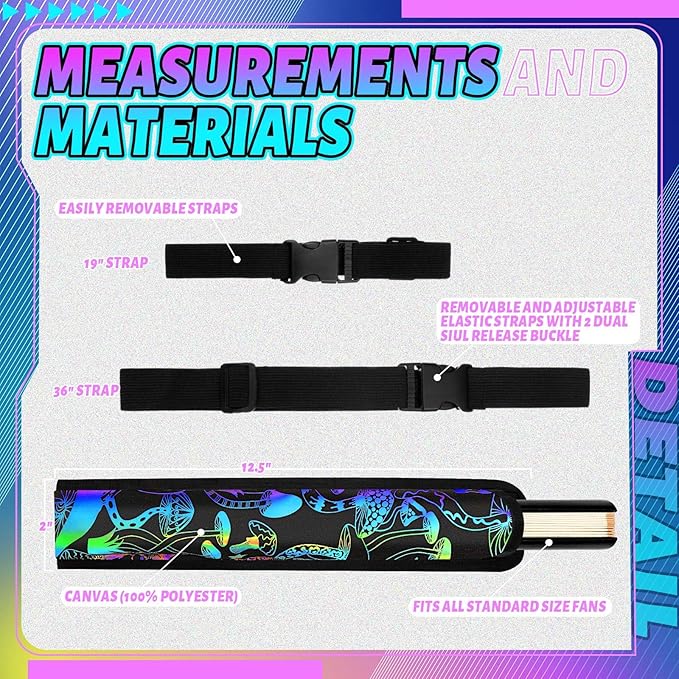 Summer Rave Fan Thigh Holster Rave Fan Holder Folding Hand Pouch Foldable Sleeves with Waist Belt for Thigh Party