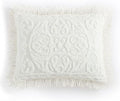 Beatrice Home Fashions Medallion Chenille Bedspread, Standard Sham, Ivory