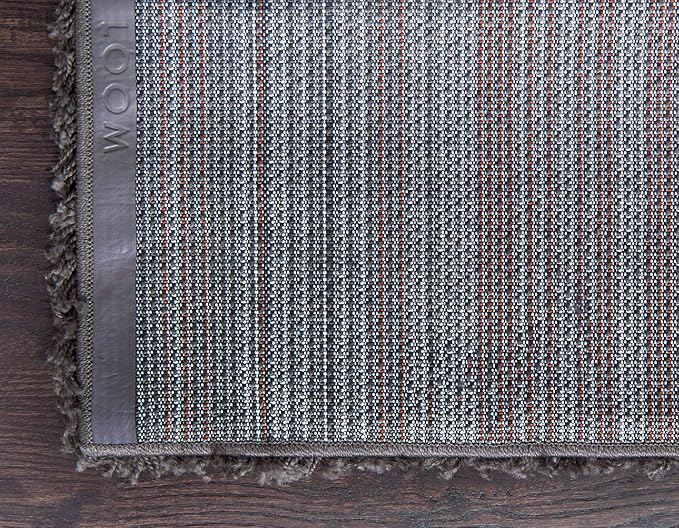 Unique Loom Solid Shag Collection Area Rug (8' x 11' Rectangle, Graphite Gray)
