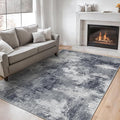 6x9 Area Rugs for Living Room, Modern Abstract Washable Rug with Non-Slip Backing & Low Pile Indoor Carpet for Nursery Room, Bedroom and Dinning Room, Grey