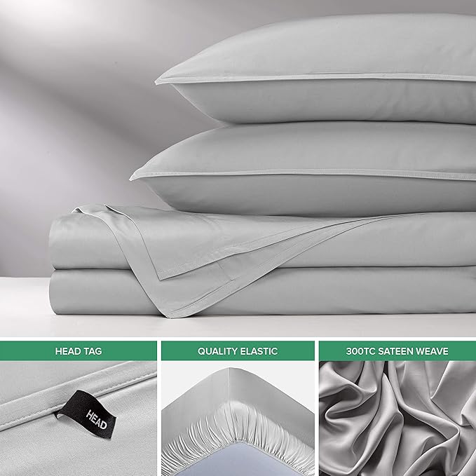Pure Bamboo Short Queen Sheets for RV Camper (60"x75") - Genuine 100% Organic Viscose Derived from Bamboo Bed Sheet Set, Soft & Cooling, 2 Year Quality Promise (Short Queen, Silver Pearl)