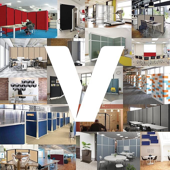 Versare Room Divider 360 Portable Wall Partition | Folding Panels | Large Freestanding Divider | Locking Wheels | Temporary Room Separator