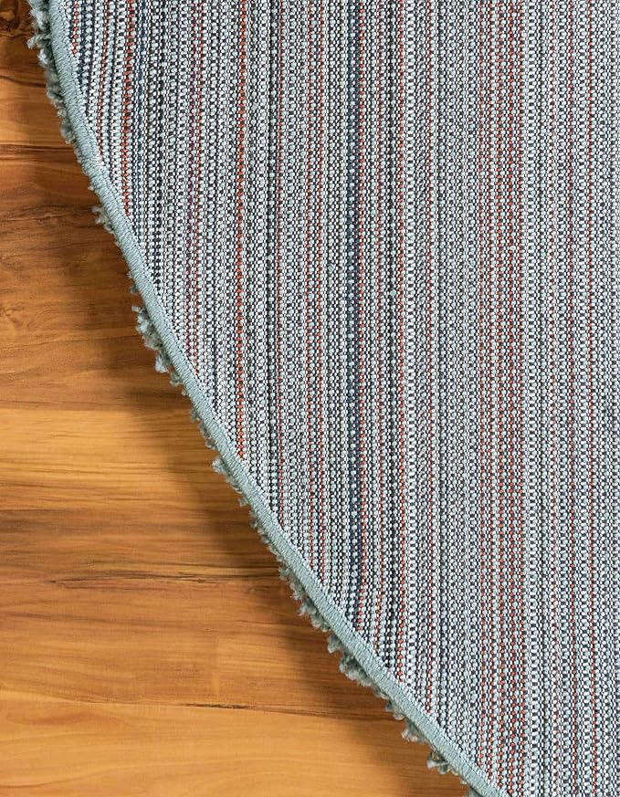 Unique Loom Solid Shag Collection Area Rug (6' 1" Round, Light Slate Blue)