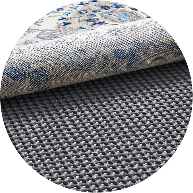 Veken 6 Ft Round Rug Pad Gripper for Hardwood Floors, Non Slip Circle Rug Pads for Area Rugs, Thick Dark Grey Rug Grippers for Tile Floors, Under Carpet Anti Skid Mat, Keep Your Rugs Safe and in Place