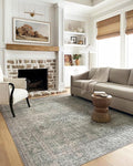 Loloi Chris Loves Julia Jules Collection JUL-08 Emerald/Antique Ivory 8'-6'' x 11'-6'', .13" Pile Height, Area Rug