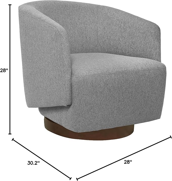 MINCETA Accent Chair,Modern Swivel Chairs for Living Room and Bedroom Reading with Wood Base,Set of 2,Performance Fabric in Gray