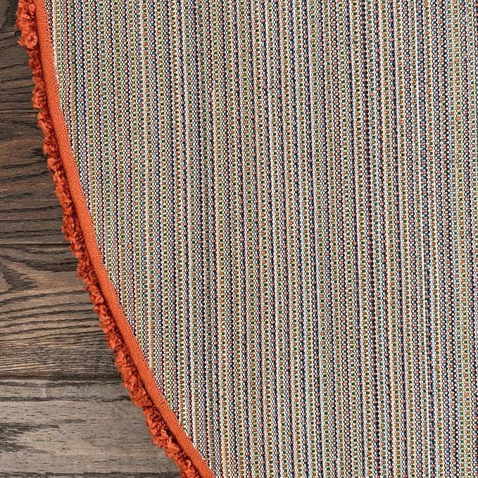 Unique Loom Solid Shag Collection Area Rug (7' 1" Round, Terracotta)