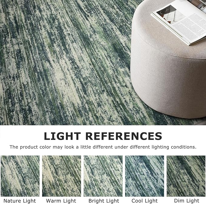 2x7 Modern Abstract Runner Rug for Hallways, Dark Green Super Soft Hallway Decor Kitchen Rugs with Non-Slip, Non-Shedding Washable Rug for Hallways Entryway Bedroom Indoor