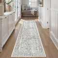 Black Runner Rug 2x7 Hallway Machine Washable Kitchen Vintage Distressed Non Slip Long Carpet Indoor Retro Floral Bedroom Accent Throw Rug for Bathroom Office Laundry Dining Room