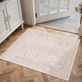 Pink Entryway Area Rug 2x3 Door Mat Machine Washable Kitchen Vintage Distressed Non Slip Carpet Indoor Retro Floral Accent Throw Small Rug for Bathroom Office Bedroom Dining Room