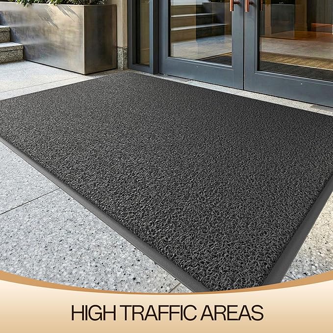 Amyracel Front Door Mat Indoor Outdoor Entrance, 36" x 48" All-Season Waterproof Doormat for Enterway, Heavy Duty Commercial Floor Mat, Fade Resistant, Rubber Back, Low Profile, Easy Clean