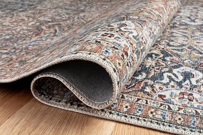 Loloi Chris Loves Julia Jules Collection JUL-06 Denim/Spice 2'-6'' x 9'-6'', .13" Pile Height, Runner Rug