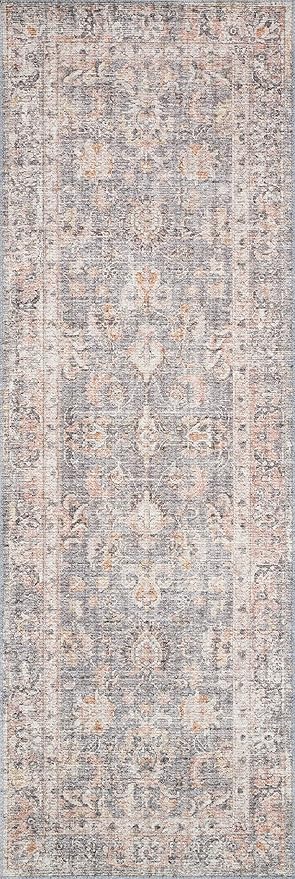 Loloi Skye Collection SKY-01 Grey/Apricot 2'-6" x 10'-0" Runner Rug