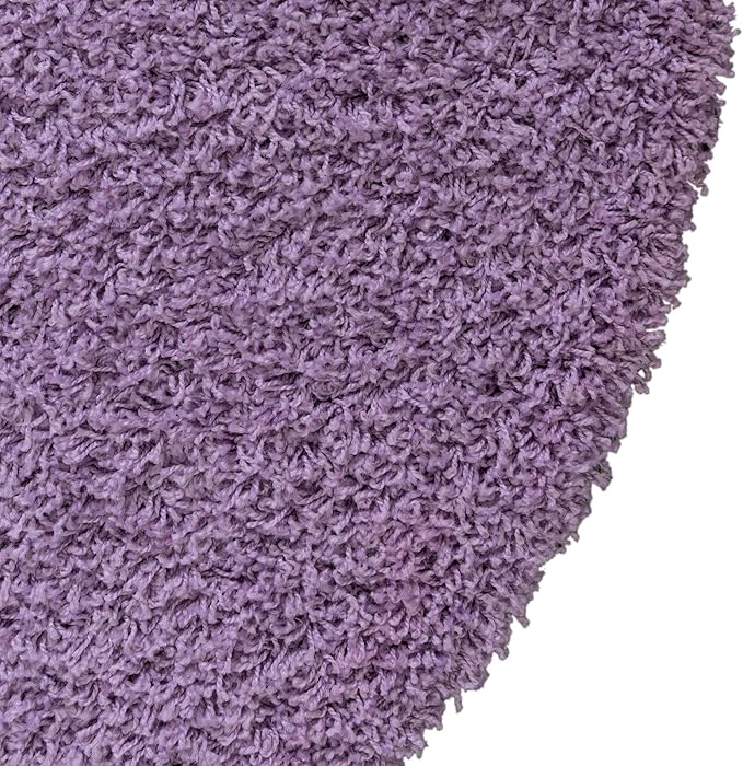 Unique Loom Solid Shag Collection Area Rug (7' 1" Round, Lilac)