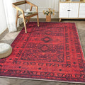 Bloom Rugs Washable Non-Slip 2' x 3' Rug - Red Traditional Bordered Area Rug for Living Room, Bedroom, Dining Room, and Kitchen - Exact Size: 2' x 3'
