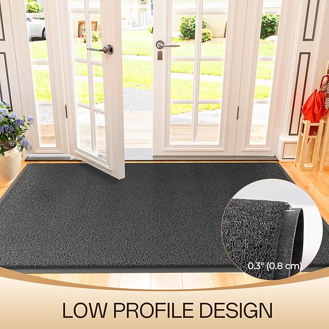 Amyracel Front Door Mat Indoor Outdoor Entrance, 48" x 72" All-Season Waterproof Doormat for Enterway, Heavy Duty Commercial Floor Mat, Fade Resistant, Rubber Back, Low Profile, Easy Clean