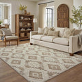 Ivory Brown 5x7 Area Rug Washable Living Room Moroccan Shag Carpet Non Slip Soft Neutral Boho Plush Pile Large Throw Rug for Kitchen Office Dining Room Bedroom Laundry