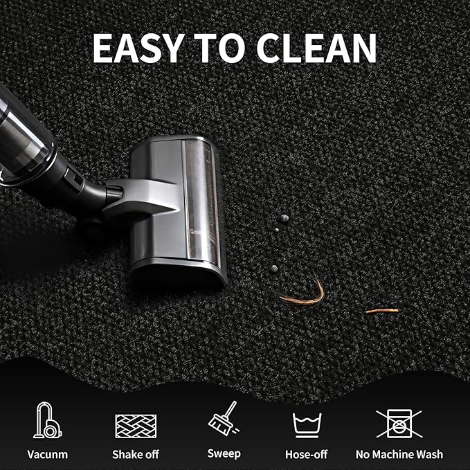3ft x 22ft Front Door Mat Indoor Outdoor Entrance, Commercial Heavy Duty Entryway Matt, Non-Slip Rubber Backing Low Profile Doormat, Waterproof Dirt Trapper Welcome Mat for High Traffic Area