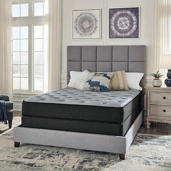 Signature Design by Ashley Full Size Comfort Plus 10 Inch Hybrid Mattress with Lumbar Support Gel Memory Foam, Fiberglass Free, Mattress In A Box