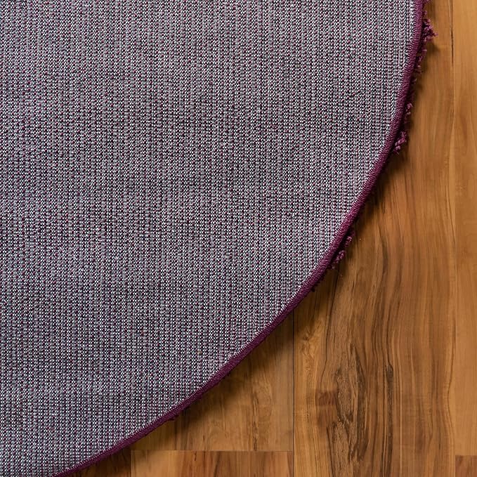 Unique Loom Solid Shag Collection Area Rug (5' 1" x 8' Oval, Eggplant Purple)