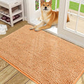 OLANLY Dog Door Mat for Muddy Paws 48x30, Absorbs Moisture and Dirt, Absorbent Non-Slip Washable Doormat, Quick Dry Chenille Mud Mat for Dogs, Entry Indoor Entryway Carpet for Inside Floor, Orange