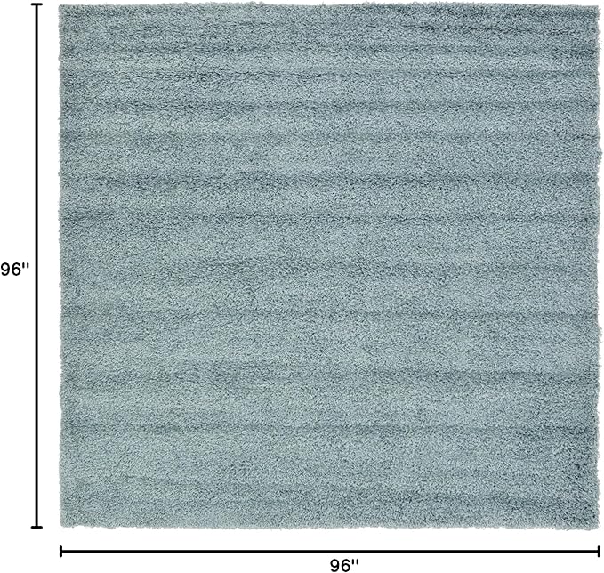 Unique Loom Solid Shag Collection Area Rug (8' Square, Light Slate Blue)