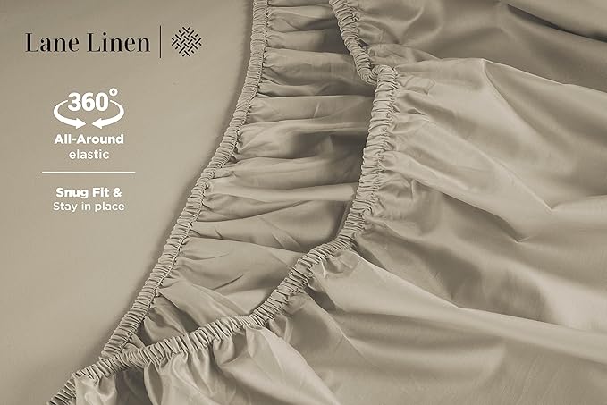 LANE LINEN Queen Size Bedding Set – 100% Cotton Queen Size Bed Set with 600 Thread Count, Soft & Cooling Fabric, Value Bedding for Daily Use, Hotel Sateen Finish, 15" Deep Pocket – Linen