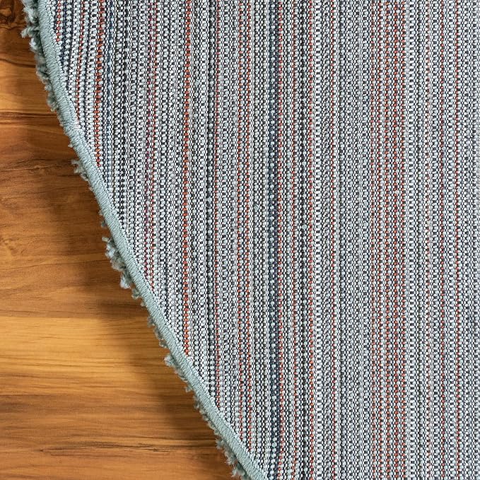 Unique Loom Solid Shag Collection Area Rug (5' 3" Round, Light Slate Blue)