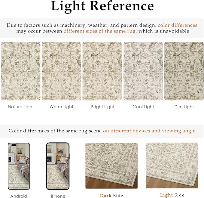Taupe 2x6 Runner Rug Vintage Area Carpet Hallway Indoor Kitchen Washable Low Pile Traditional Distressed Retro Accent Throw Rug Non Slip for Laundry Bathroom Office
