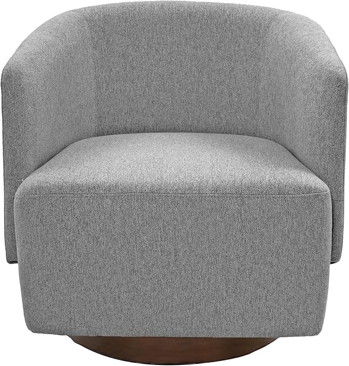 MINCETA Accent Chair,Modern Swivel Chairs for Living Room and Bedroom Reading with Wood Base,Performance Fabric in Gray