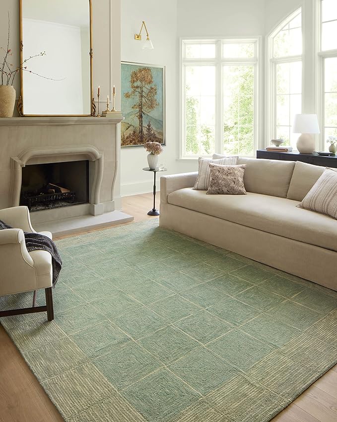 Loloi Chris Loves Julia Francis Collection FRA-02 Green/Natural 2'-6" x 7'-6" Runner Rug
