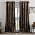 SMILETIME Chocolate Crushed Velvet Curtains 52x84inch Rod Pocket Luxurious Thermal Insulated Soundproof Drapes Soft and Durable Light-Filtering Window Treatments for Living Room Bedroom, 2 Panels