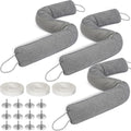 Qunclay 3 Pcs Weighted Under Door Draft Stopper 36 x 4 Inches Door Sound Blocker Sound Proof Draft Guard for Bottom of Wind Noise Air Reducer(Gray)