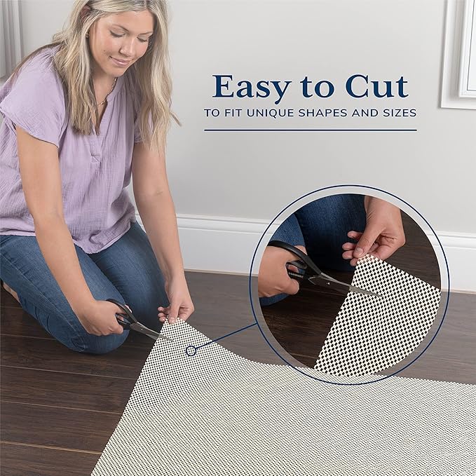 Veken 4 Ft Round Rug Pad Gripper for Hardwood Floors, Circle Non Slip Rug Pads for Area Rugs, Thick Rug Grippers for Tile Floors, Under Carpet Anti Skid Mat, Keep Your Rugs Safe and in Place