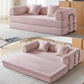 Compression Sofa, Cloud Sectional Sofa,Sofa Bed, Boneless Modular Sectional Sofa with 2 Pillow, Comfy Fluffy Couch with Futon Bed, Perfect for Living Room, Small Space