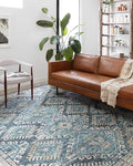 Loloi Skye Collection SKY-03 Denim/Natural 2'-6" x 12'-0" Runner Rug