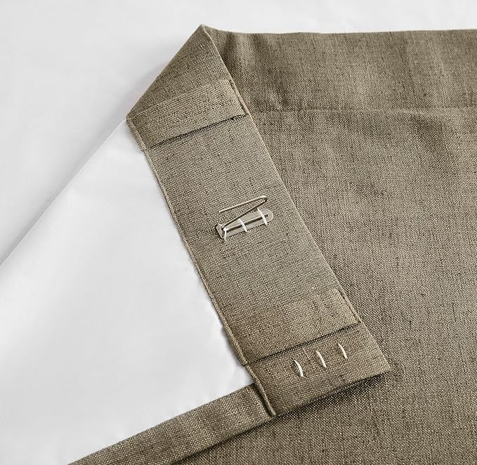 Vision Home Brown Linen Full Blackout Curtains 84 inch Length for Bedroom Living Room Darkening Soundproof Window Panels Thermal Insulated Rod Pocket Back Tab Farmhouse Drapes 56" Wx84 Lx2