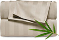 Pure Bamboo Full Sheets, Genuine 100% Organic Viscose Derived from Bamboo Bed Sheet Set, Luxuriously Soft & Cooling, Double Stitching, 2 Year Quality Promise (Full, Jacquard Sand)