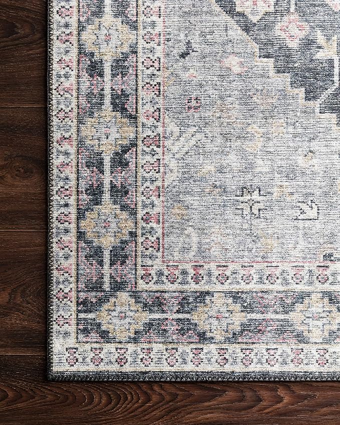 Loloi Skye Collection SKY-02 Charcoal/Multi 7' x 9' Oval Area Rug