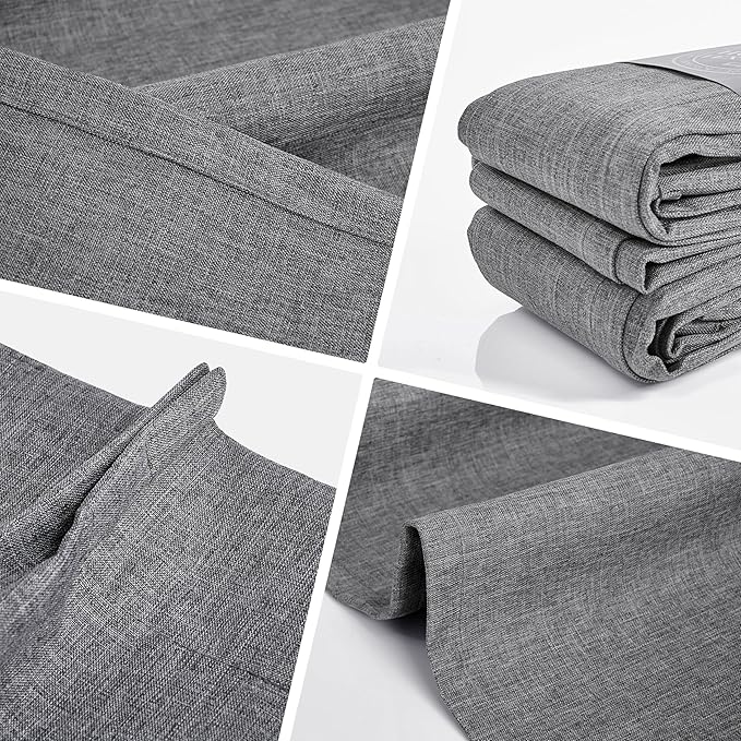 WdFour 42x84 Inch Blackout Curtains - Thermal Insulated Pinch Pleated Drapes, 100% Light Blocking, Extra Long Back Tab Panels for Bedroom & Living Room, Pack of 2 (Dark Gray)