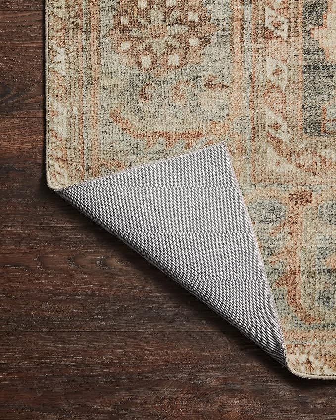 Loloi Margot Collection MAT-03 Ocean/Spice 3'-6" x 5'-6" Accent Rug feat. CloudPile, No-Shed Easy Clean Large Patterned Area Rug for Living Room, Bedroom, Dining Area