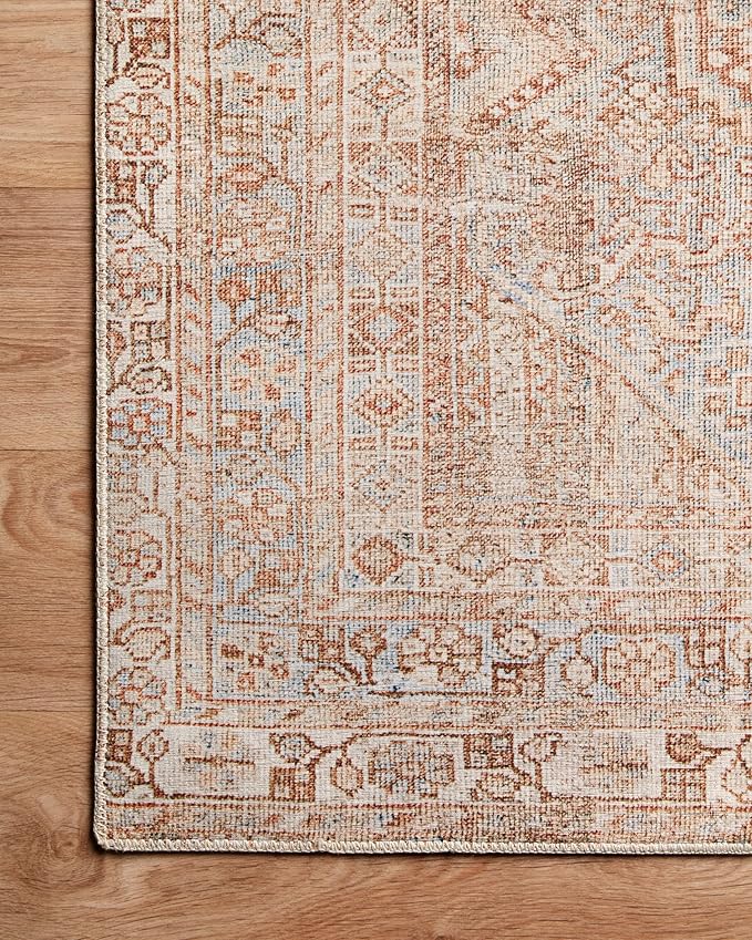 Loloi Chris Loves Julia Jules Collection JUL-04 Tangerine/Mist 3'-6'' x 5'-6'', .13" Pile Height, Accent Rug