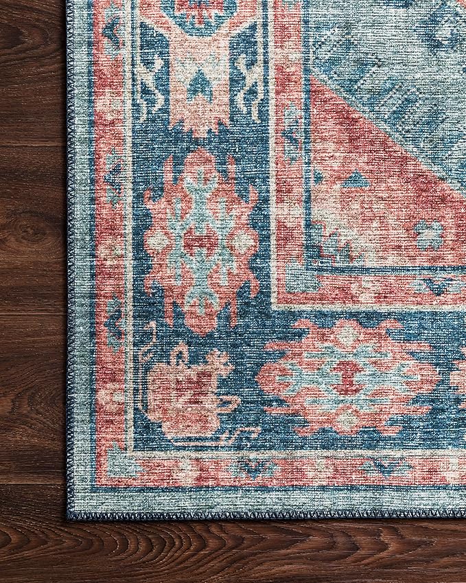 Loloi Skye Collection SKY-03 Turquoise/Terracotta 9'-0" x 12'-0" Area Rug