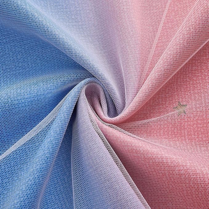 XiDi Curtains for Bedroom Decor, Rainbow Pink GreenBlue34/96/1