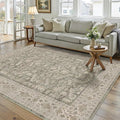 Brown 5x7 Area Rug Vintage Washable Living Room Carpet Non Slip Bedroom Indoor Office Low Pile Traditional Distressed Retro Accent Rug for Dining Room Bathroom Kitchen