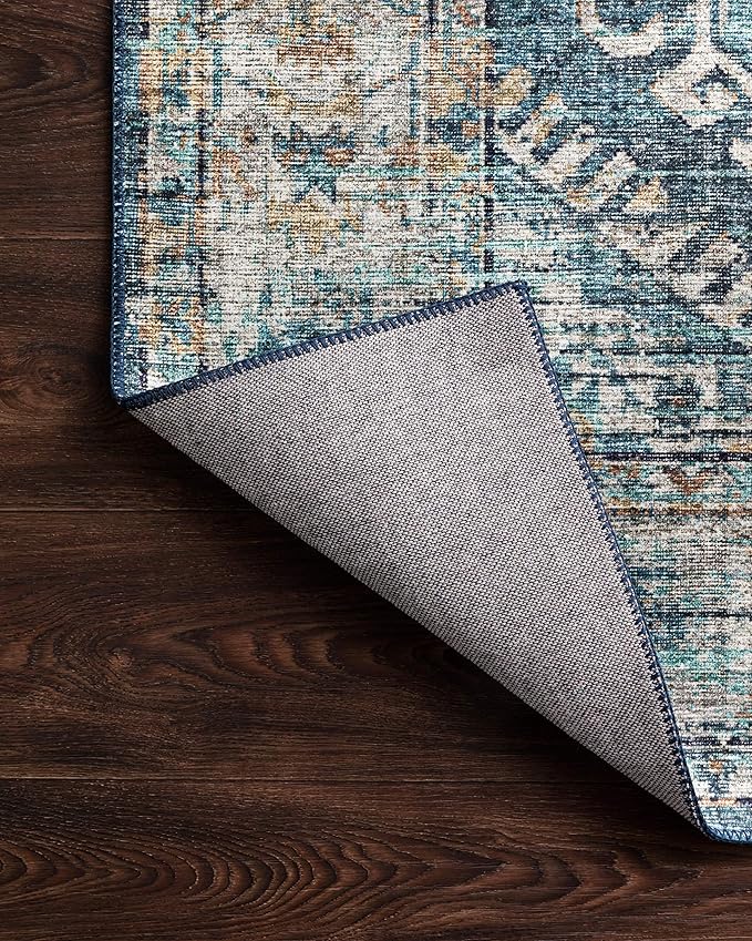 Loloi Skye Collection SKY-03 Denim/Natural 8'-0" x 8'-0" Round Area Rug