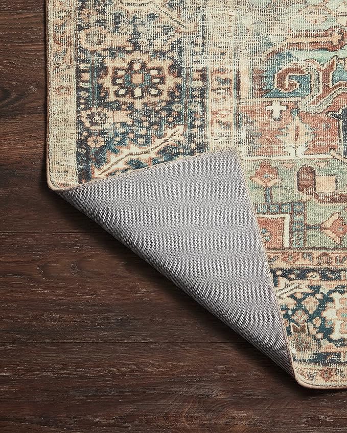 Loloi Margot Collection MAT-02 Terracotta/Lagoon 2'-6" x 9'-6" Runner Rug feat. CloudPile, No-Shed Easy Clean Large Patterned Area Rug for Living Room, Bedroom, Dining Area