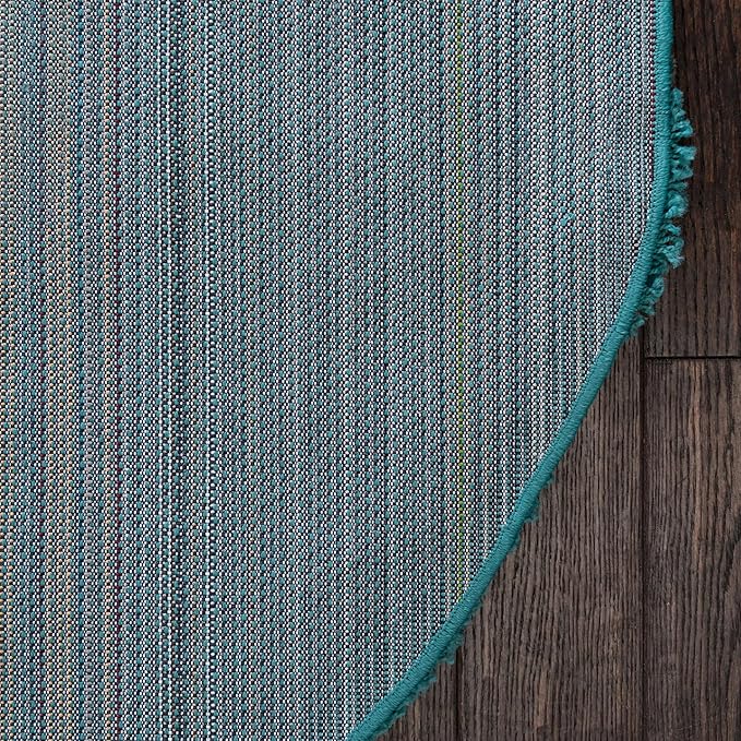 Unique Loom Solid Shag Collection Area Rug (3' 3" x 5' 3" Oval, Deep Aqua Blue)
